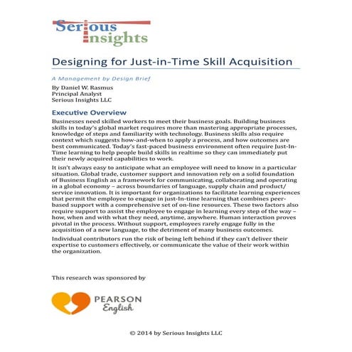 Designing for Just-In-Time Skills Acquisition
