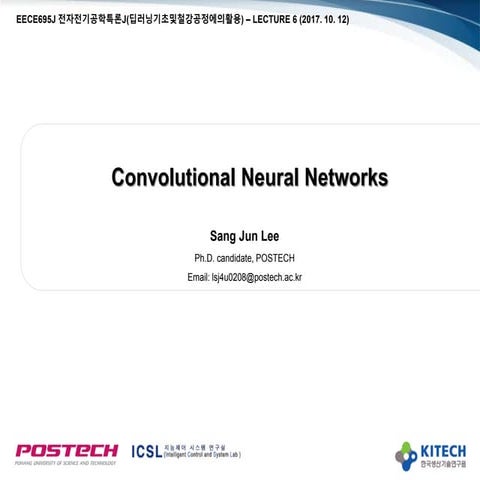 Lecture 6: Convolutional Neural Networks | PPT
