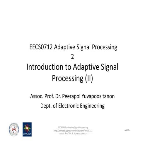 Introduction to Adaptive Signal Processing (II) | PDF
