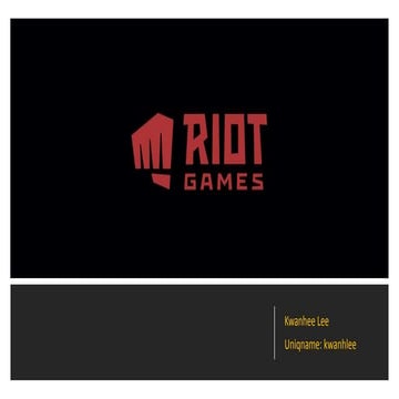 Riot Games Company Presentation | PDF
