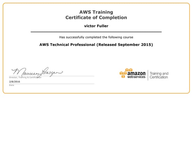 AWS Technical Professional Certificate
