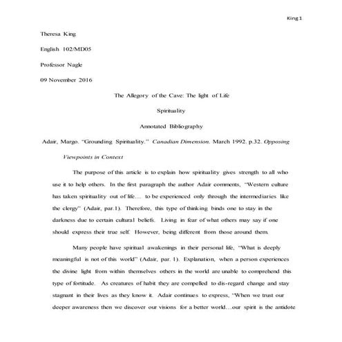 annotated_bibliography_research_allegory of the cave