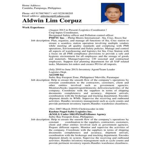 Aldwin Corpuz resume