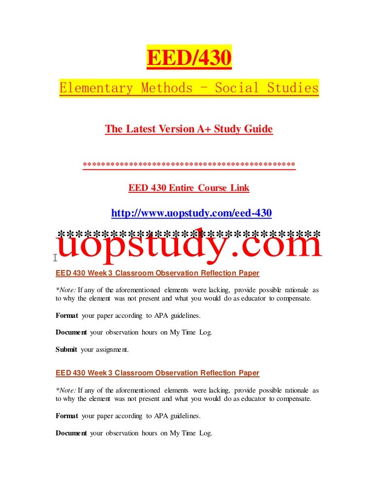 Classroom observation essay image