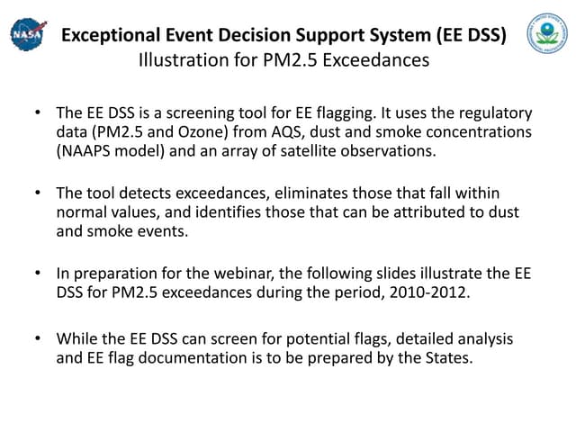 Exceptional Event Decision Support System Description