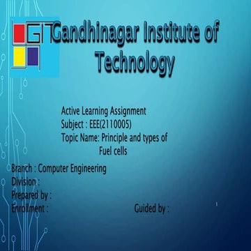 Principle and types of Fuel cells 
