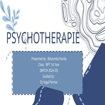 psychotherapie for good management and susnta