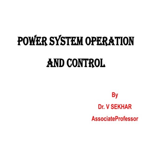 EEE-Power System Operation and ControlUNIT WISE NOTES
