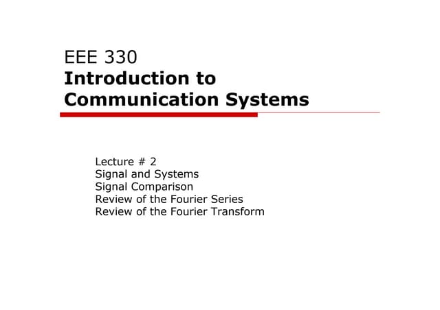 Introduction to Communication Systems 2