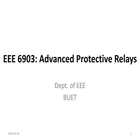 Protective Relay  by Shamim Reza