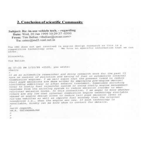 Conclusion of scientific Community