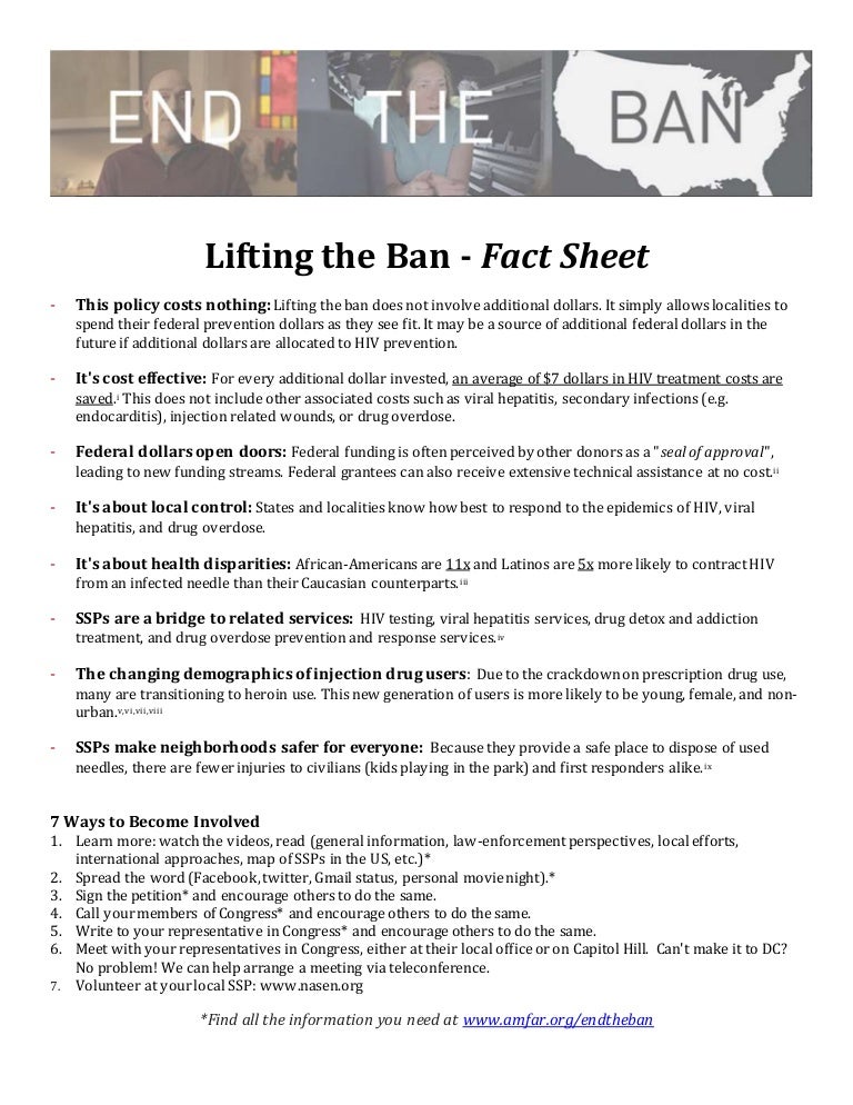 Needle Exchange Factsheet with references