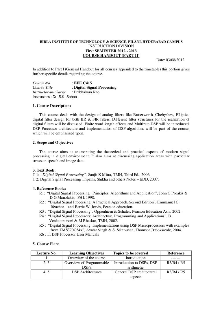 Eee c415 digital signal processing