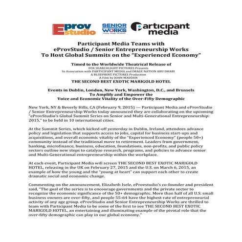 Press Release Participant Media Teams With Eprovstudio Announcement Pdf