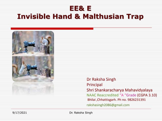 Environment Economics &Ethics invisible hand & Malthusian theory