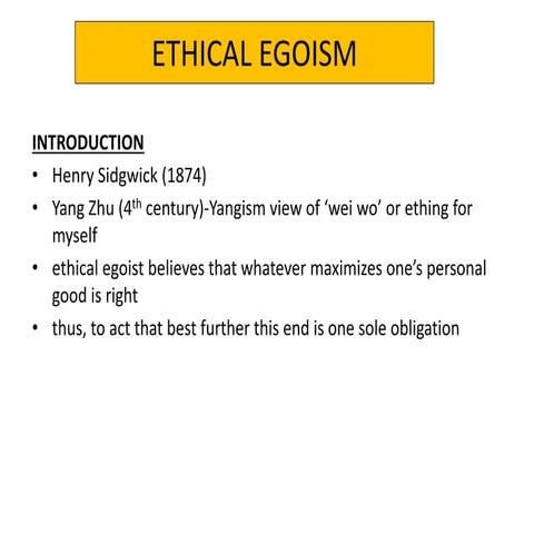Ethical Egoism