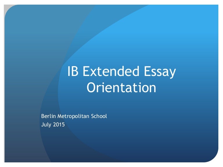 Ib extended essay workshops