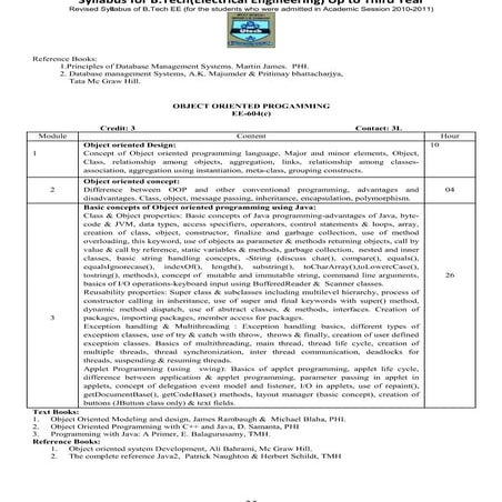 Ee java theory+lab_syllabus | PDF