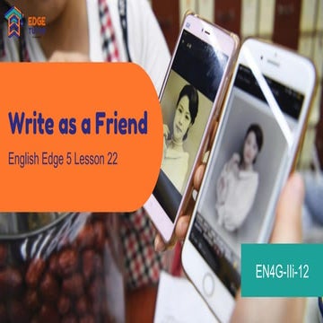 Write as a Friend Lesson For High School
