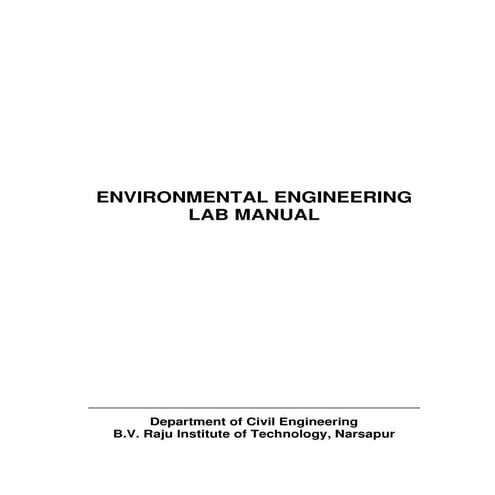 Environmental Engineering Lab Manual