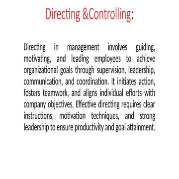 Directing as management function | PPT