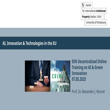 EEN Decentralized Online Training on AI & Green Innovation at Standort Tirol