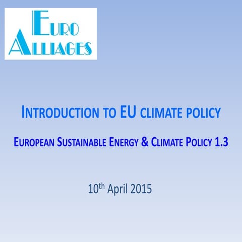 Introduction to EU Climate Policy | PDF