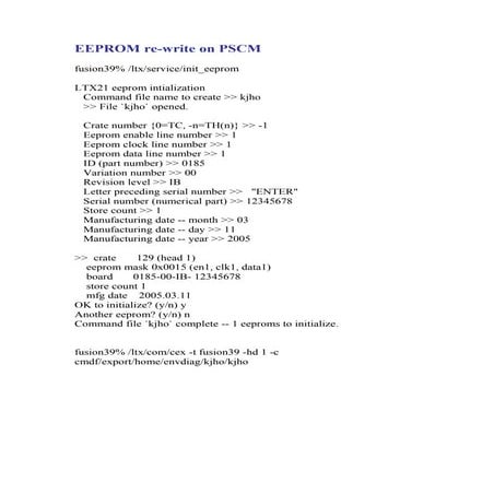Eeprom rewrite on_pscm