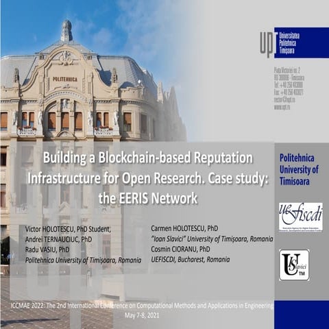 Building a Blockchain-based Reputation Infrastructure for Open Research. Case...