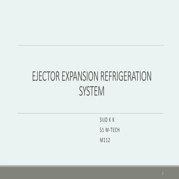 EJECTOR REFRIGERATION CYCLE WITH THE INJECTION OF A HIGH DENSITY FLUID ...