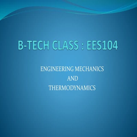 Ees104 thermodynamics