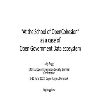 “At the School of OpenCohesion” as a case of Open Government Data ecosystem