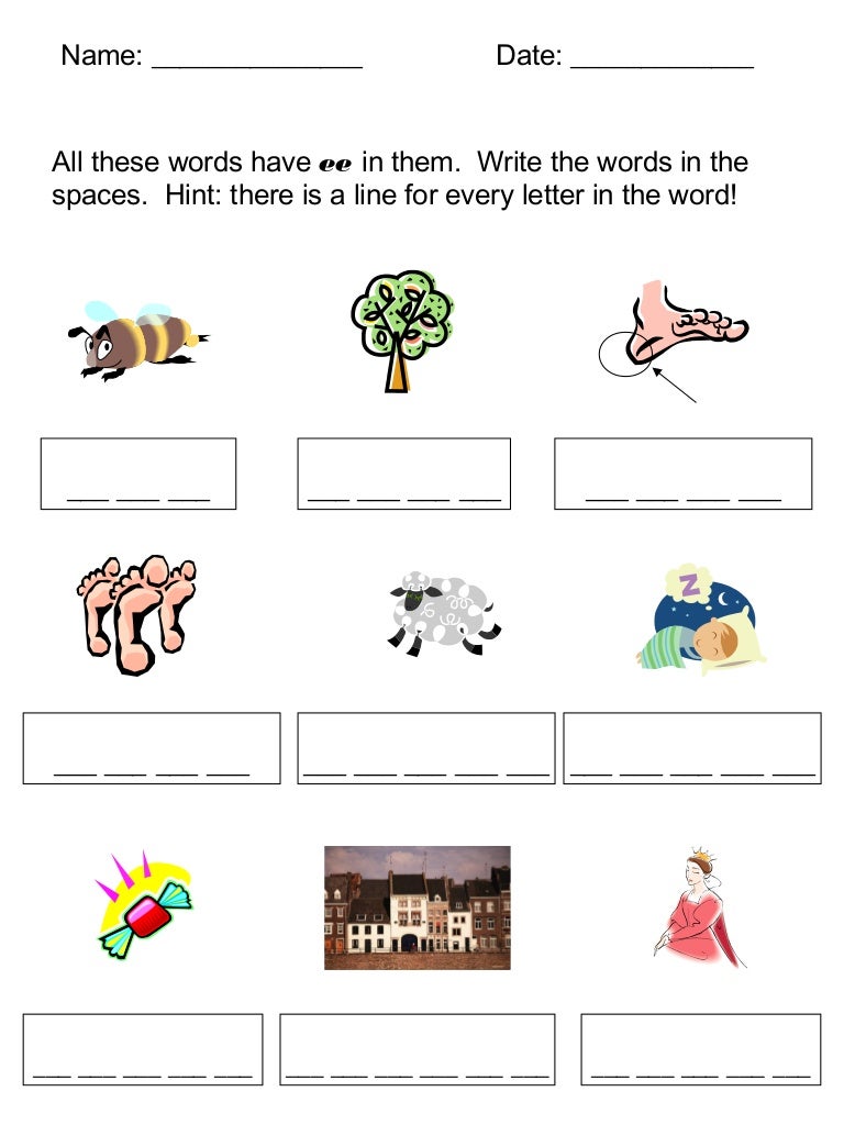 worksheet Ee Words ee sounds