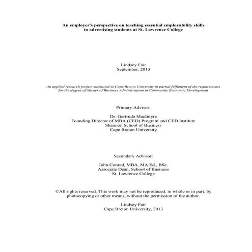 An employer's perspective on teaching essential employability skills