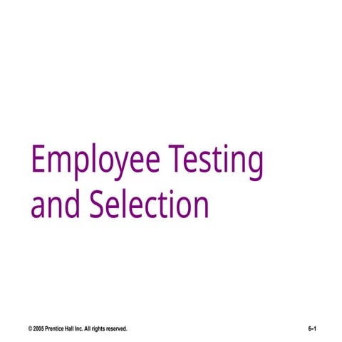 Types of Selection Tests | PPTX