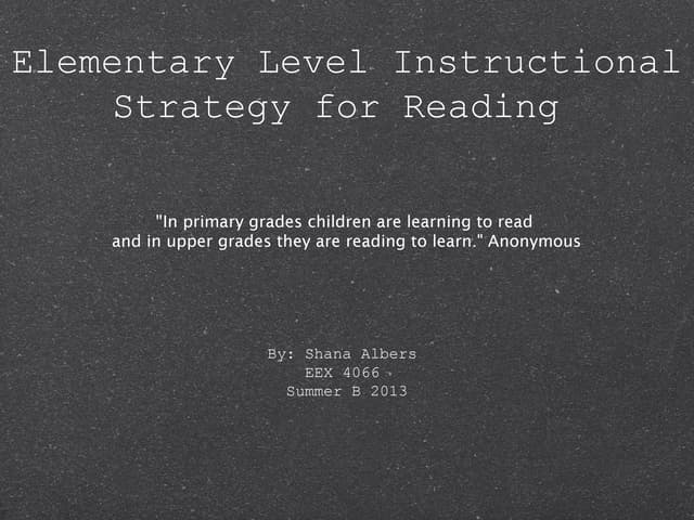 Eex 4066 instructional strategies