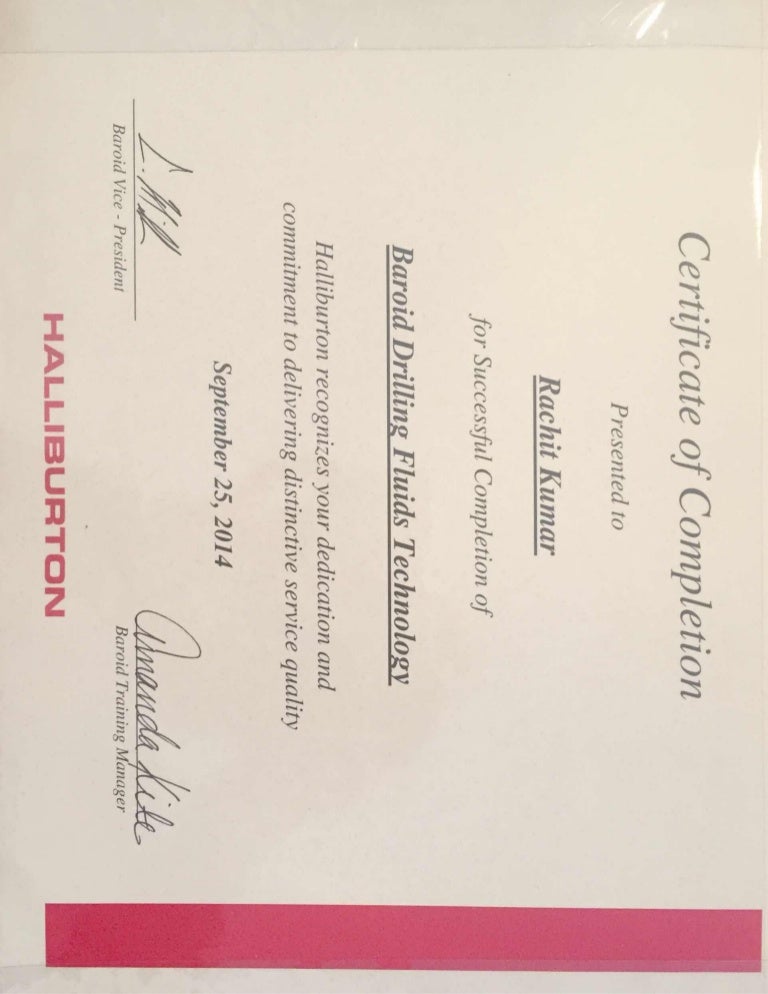 Halliburton Drilling Fliids Certificate May 20, 2015, 1140 AM