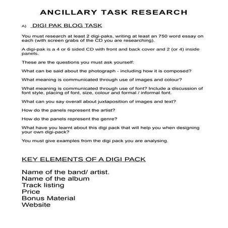 Ancillary research 2014