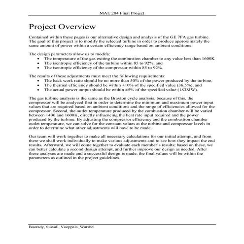 MAE 204 Project Overview