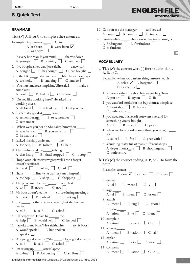 English file tests. English file Intermediate end of course Test ответы. End of course Test Intermediate English file. Тест English file Intermediate 1. Final English Test Intermediate