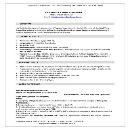 Rajkumar reddy Kommidi Resume