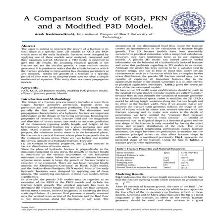 A Comparison Study of KGD, PKN and a Modified P3D Model II.