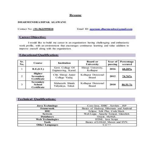 Dharmendra_fresher_resume