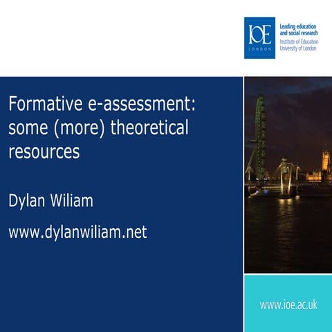 Formative e-assessment: some (more) theoretical resources