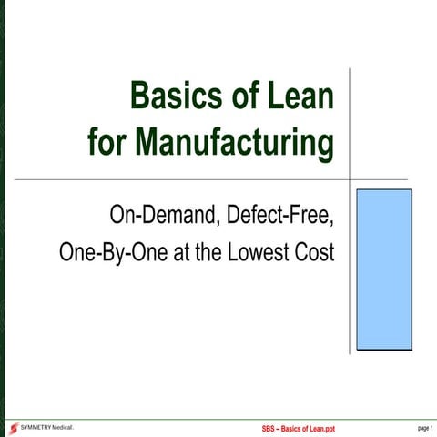 SBS - Basics of Lean