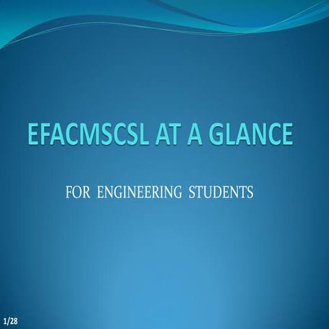 EFACMSCSL, India: Engineering Students (Final Year)...