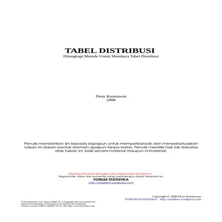 Tabel distribusi