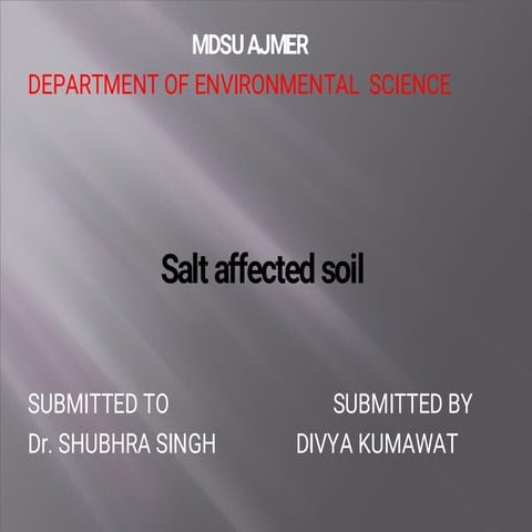 Salt affected soil