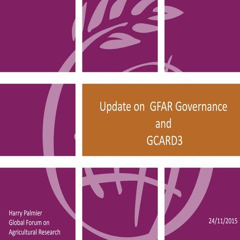 EFARD Business and Technical Meeting 2015 - GFAR Governance