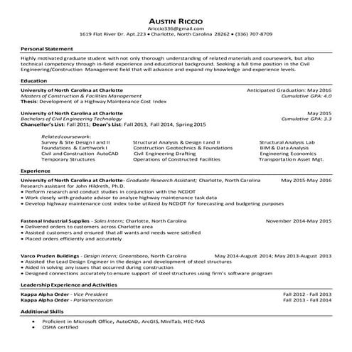 Austin Riccio Resume
